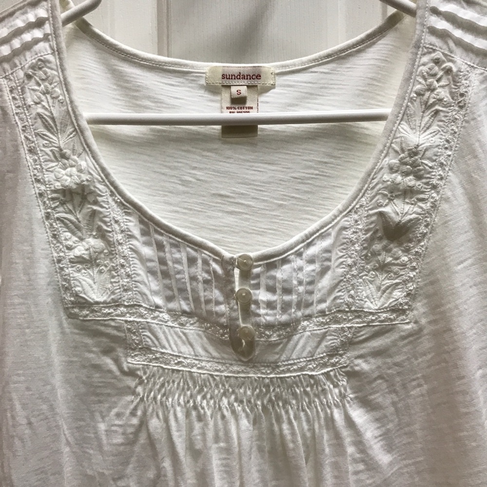 Sundance White Boho Peasant Top S